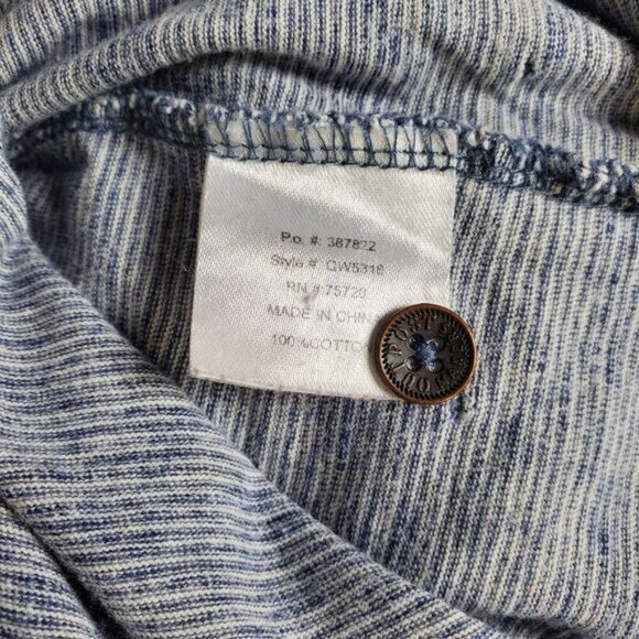 Outpost Makers Men’s L Blue Striped Short Sleeve Henley Casual Shirt - Picture 6 of 7